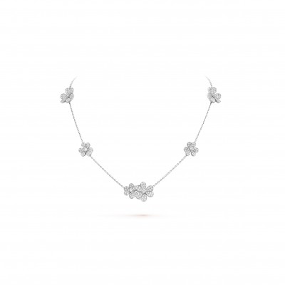 VAN CLEEF ARPELS FRIVOLE NECKLACE, 9 FLOWERS - WHITE GOLD, DIAMOND  VCARN25400